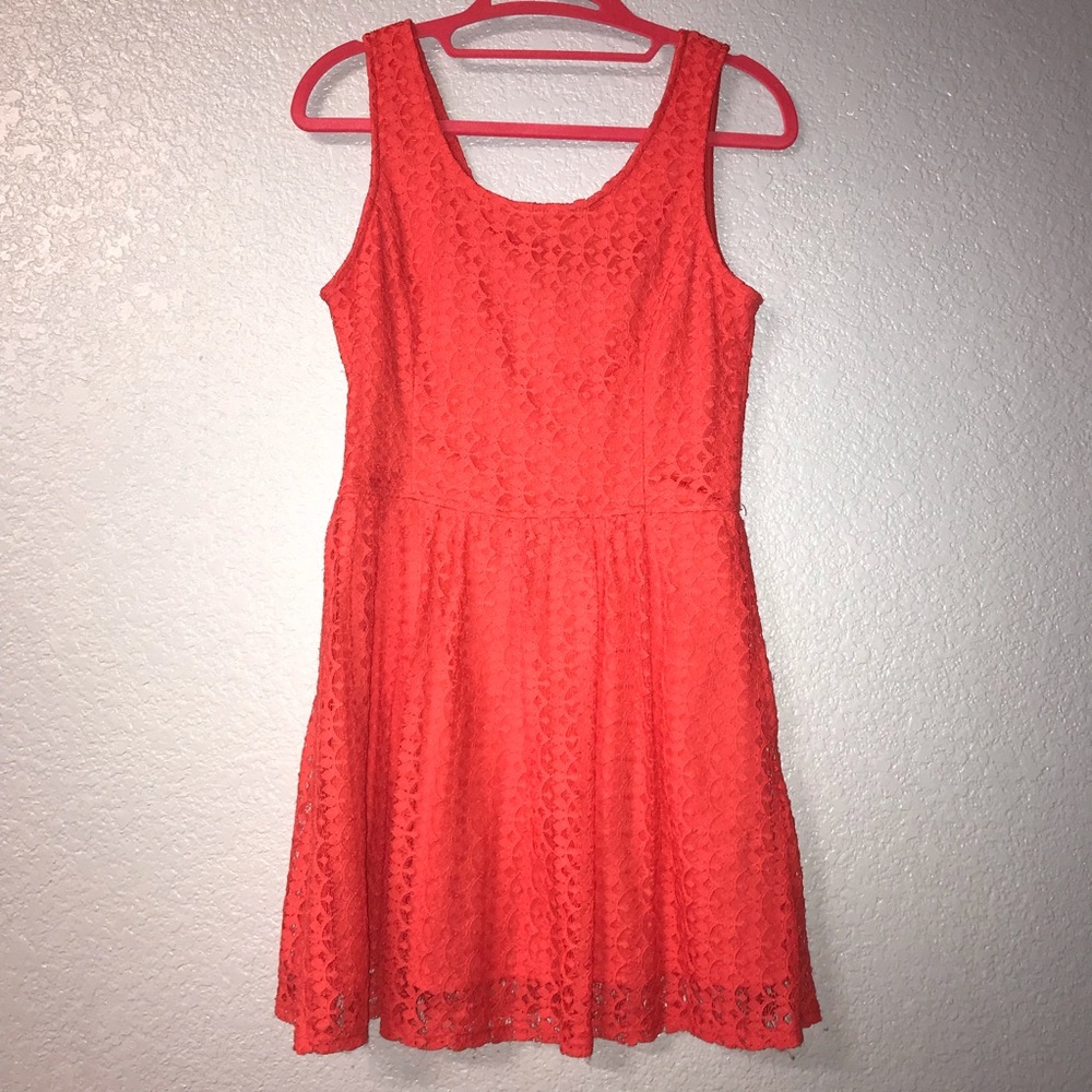 Coral Scallop-Patterned Dress